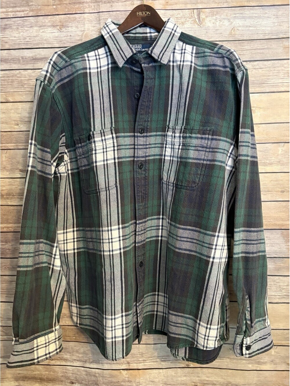 Vintage Polo Ralph Lauren Farrell Heavyweight Long Sleeve Button Shirt Plaid XL